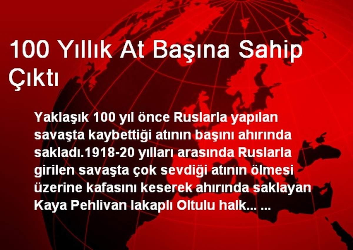 100 Yıllık At Başına Sahip Çıktı