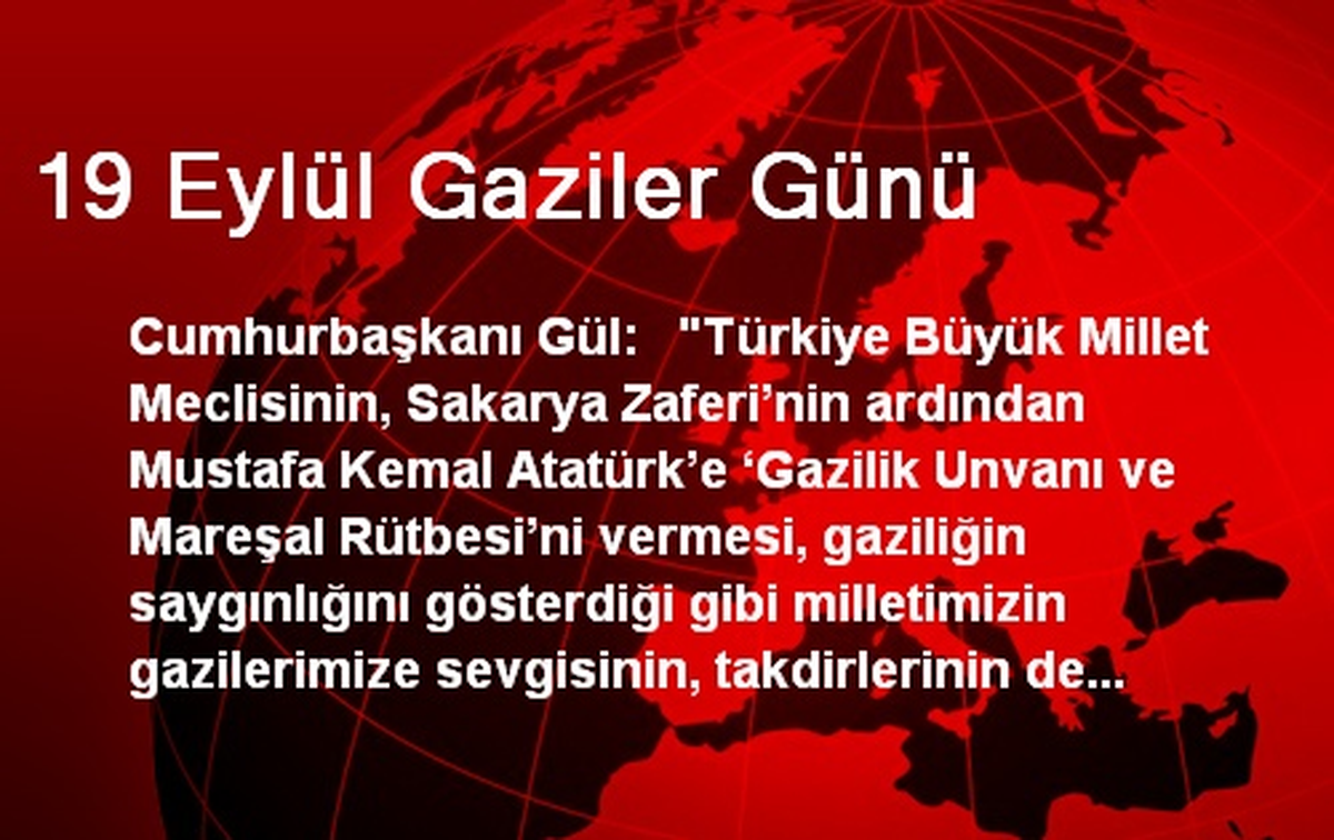 19 Eylül Gaziler Günü