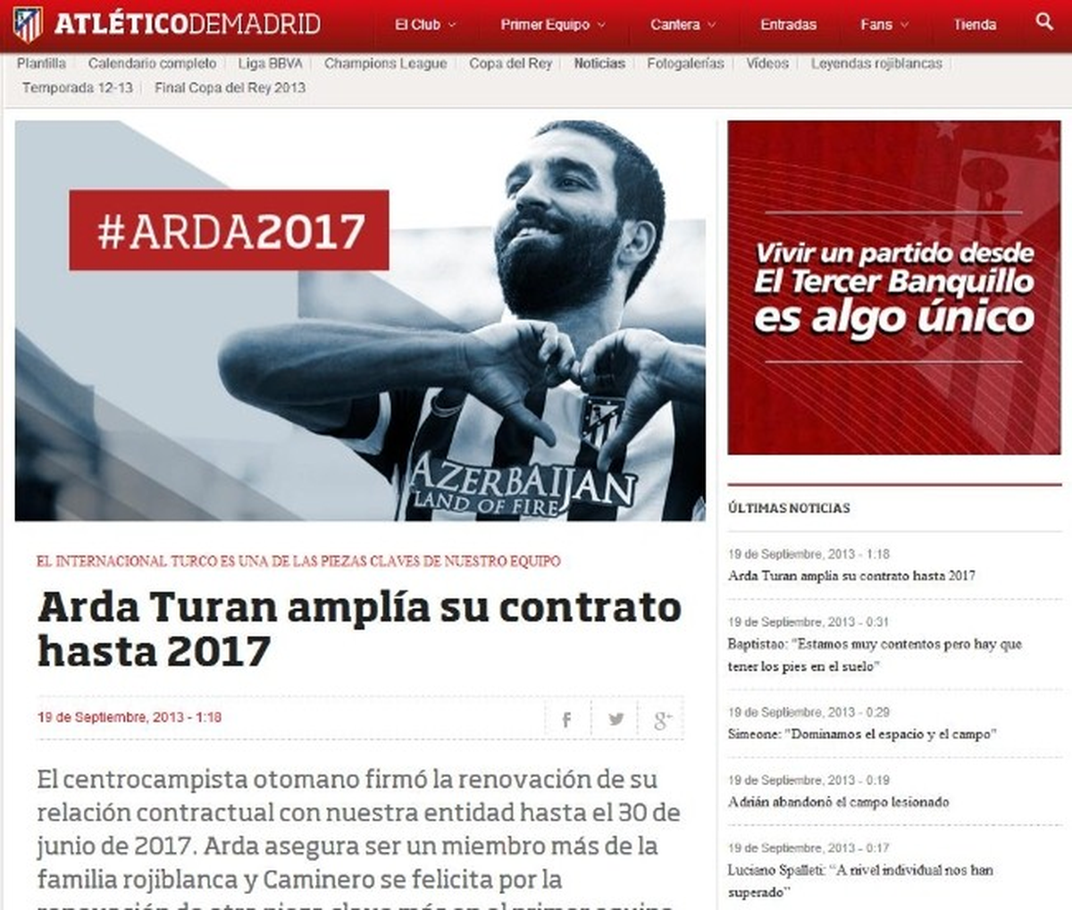 Atletico Madrid, Arda Turan\'ın Sözleşmesini Uzattı