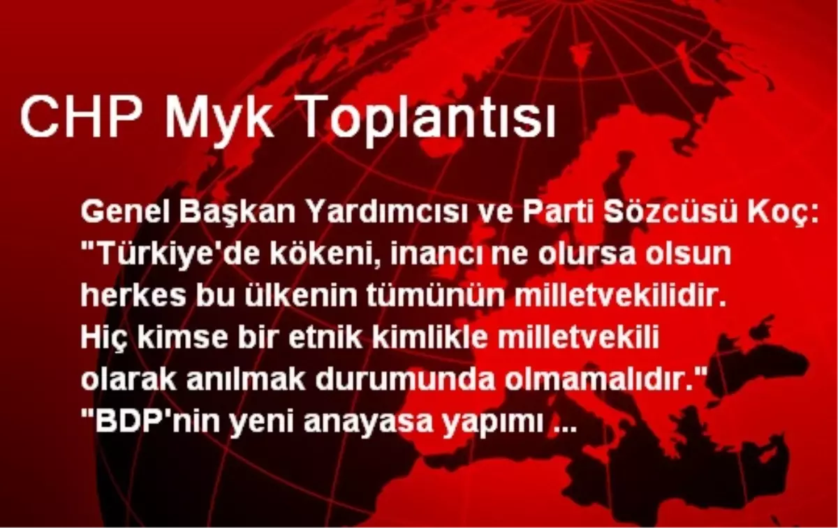 CHP Myk Toplantısı