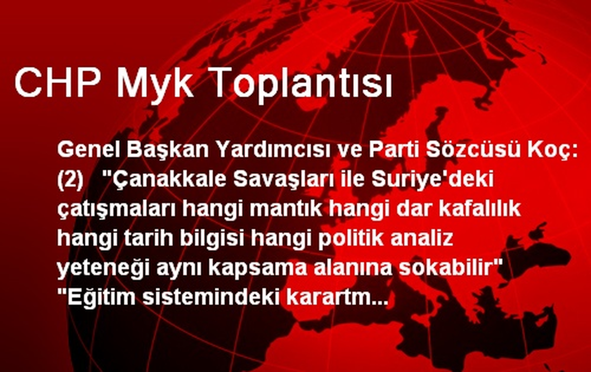 CHP Myk Toplantısı