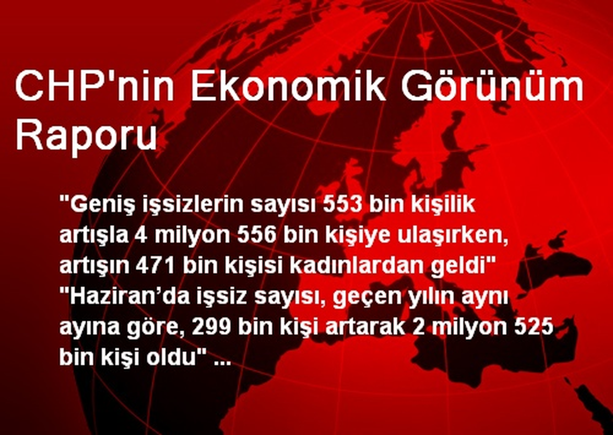CHP\'nin Ekonomik Görünüm Raporu