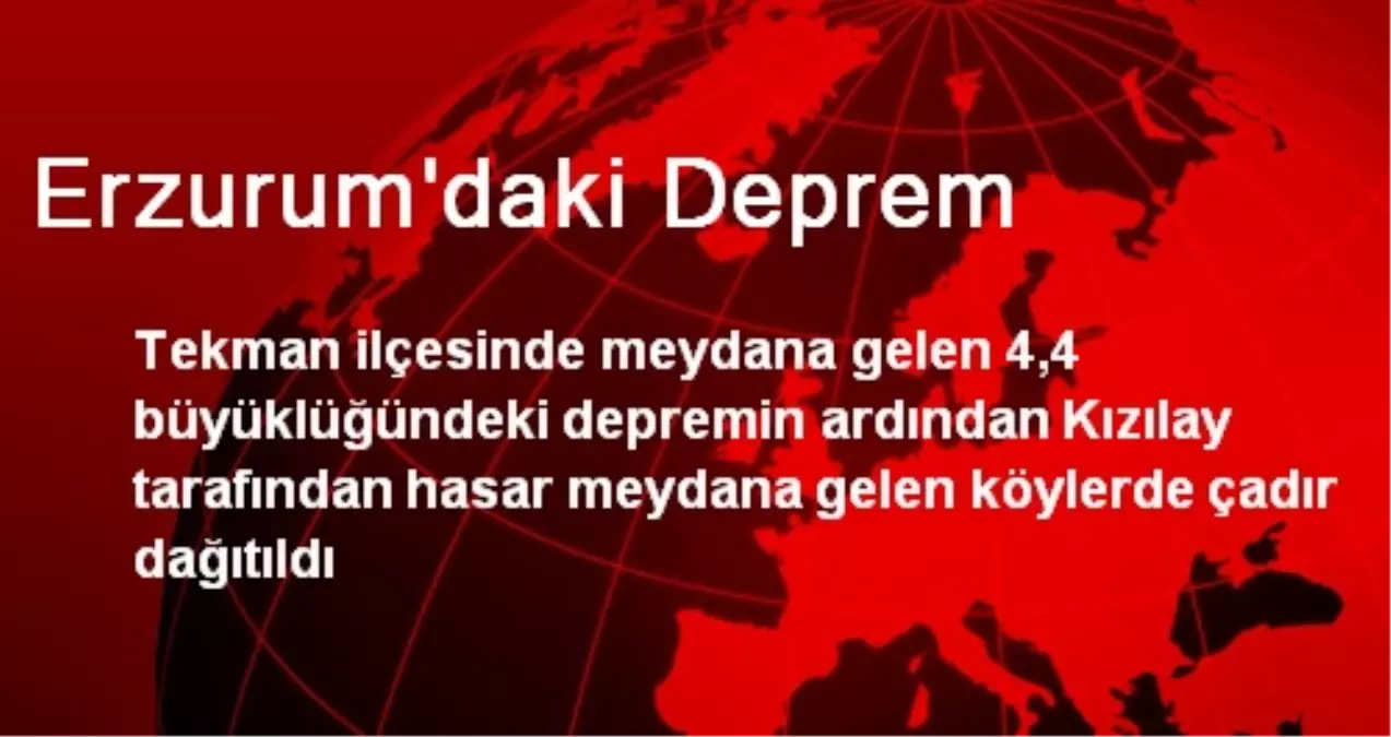 Kızılay Deprem Mağdurlarına Çadır Dağıttı