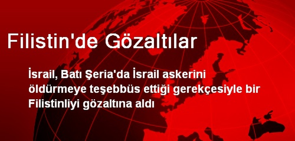 Filistin\'de Gözaltılar