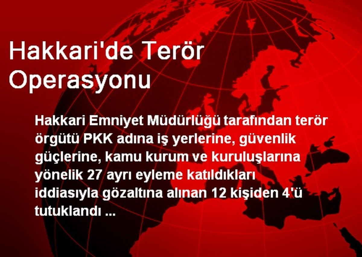 Hakkari\'de Terör Operasyonu