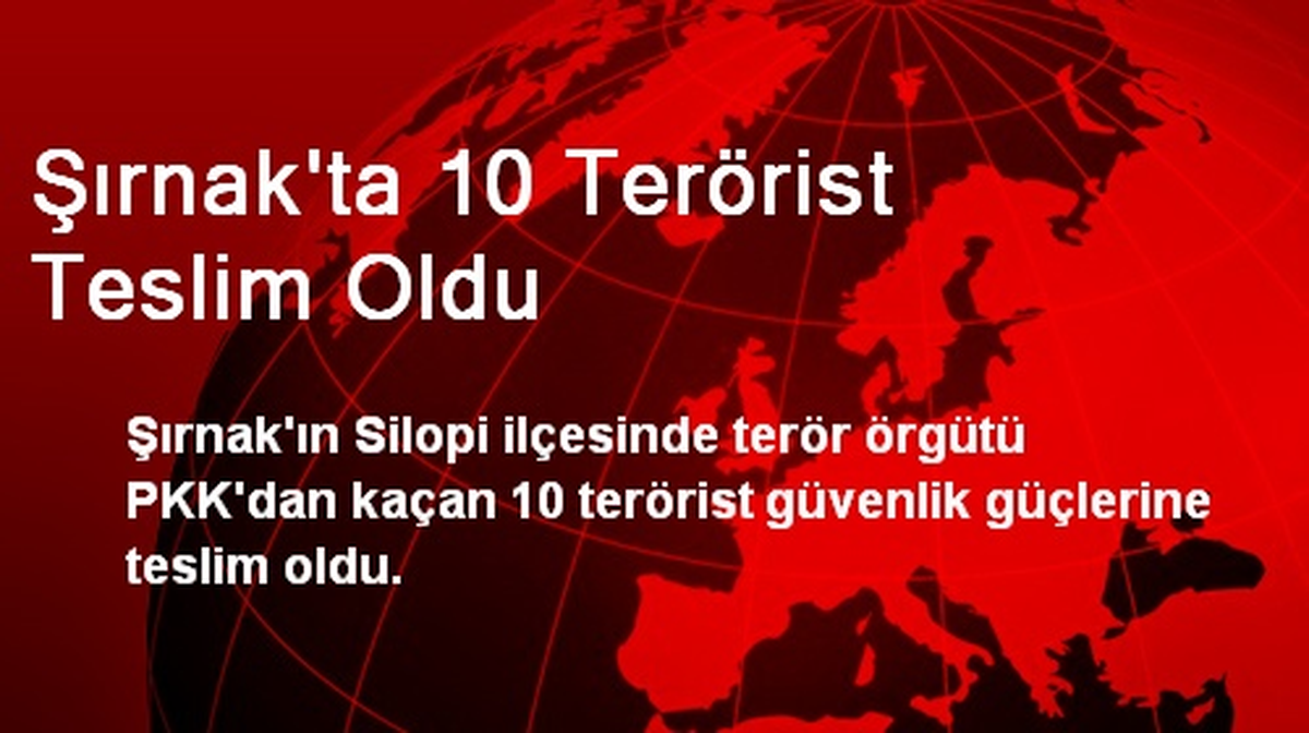 Şırnak\'ta 10 Terörist Teslim Oldu