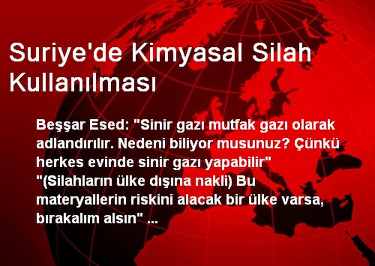 Esad: Kimyasalların Yok Edilmesi 1 Yıldan Fazla Sürer