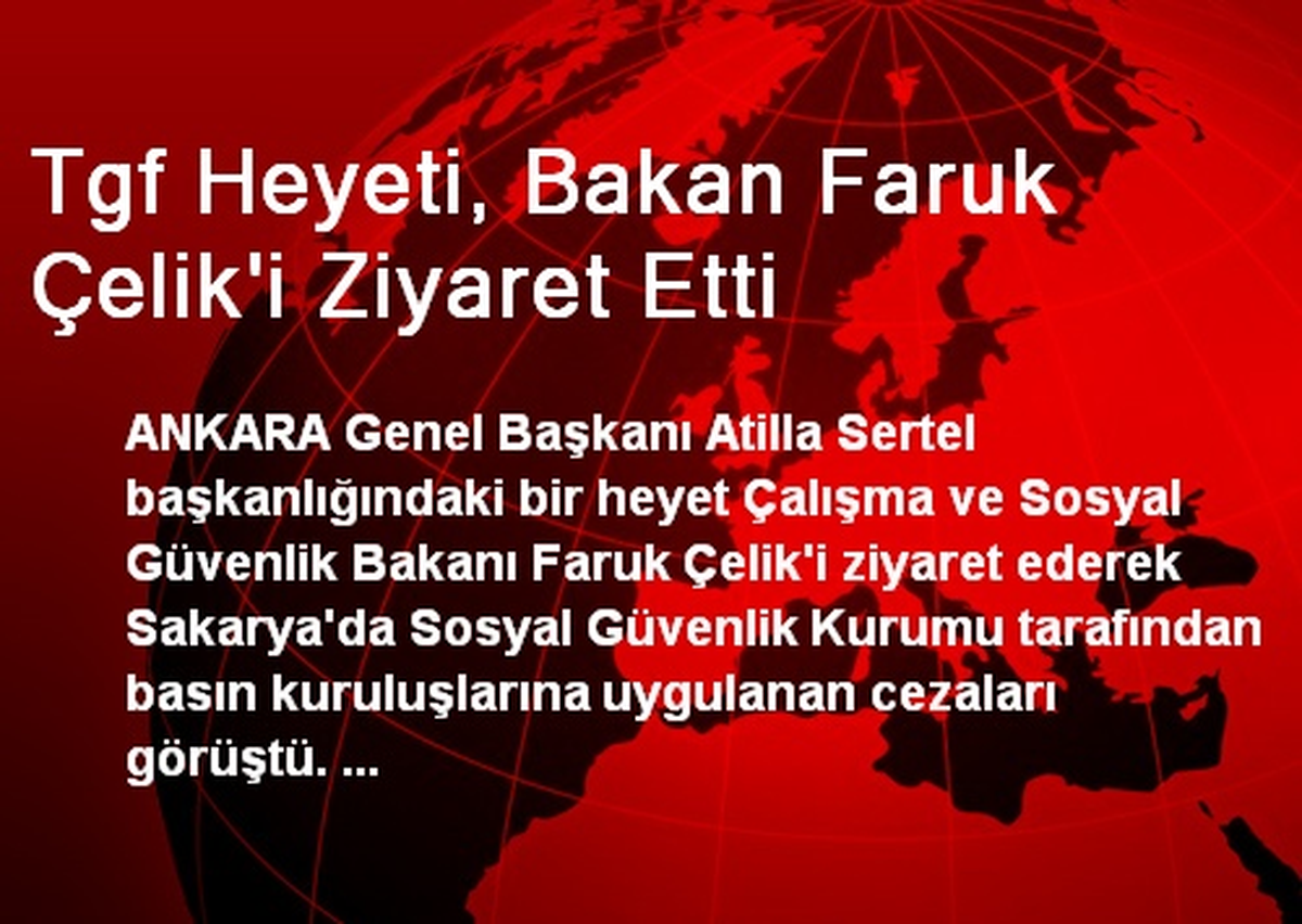 Tgf Heyeti, Bakan Faruk Çelik\'i Ziyaret Etti
