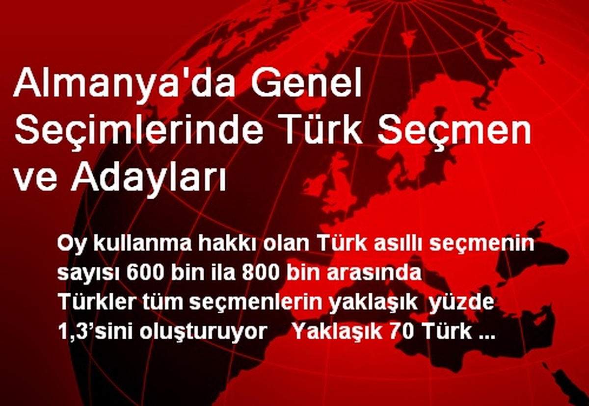 Almanya\'da Genel Seçimlerinde Türk Seçmen ve Adayları