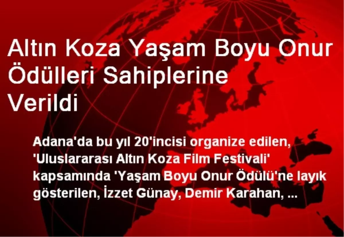 Altın Koza Yaşam Boyu Onur Ödülleri Sahiplerine Verildi