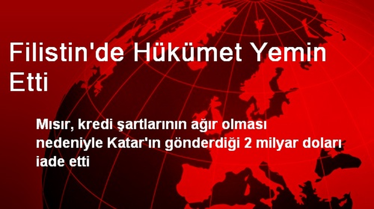 Filistin\'de Hükümet Yemin Etti