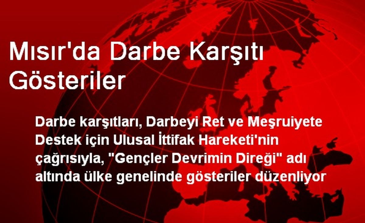 Mısır\'da Darbe Karşıtı Gösteriler