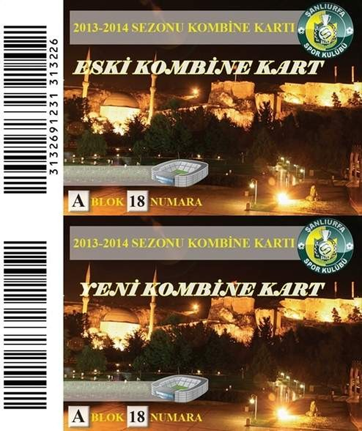 Şanlıurfaspor\'un Kombine Kartı Değişiyor