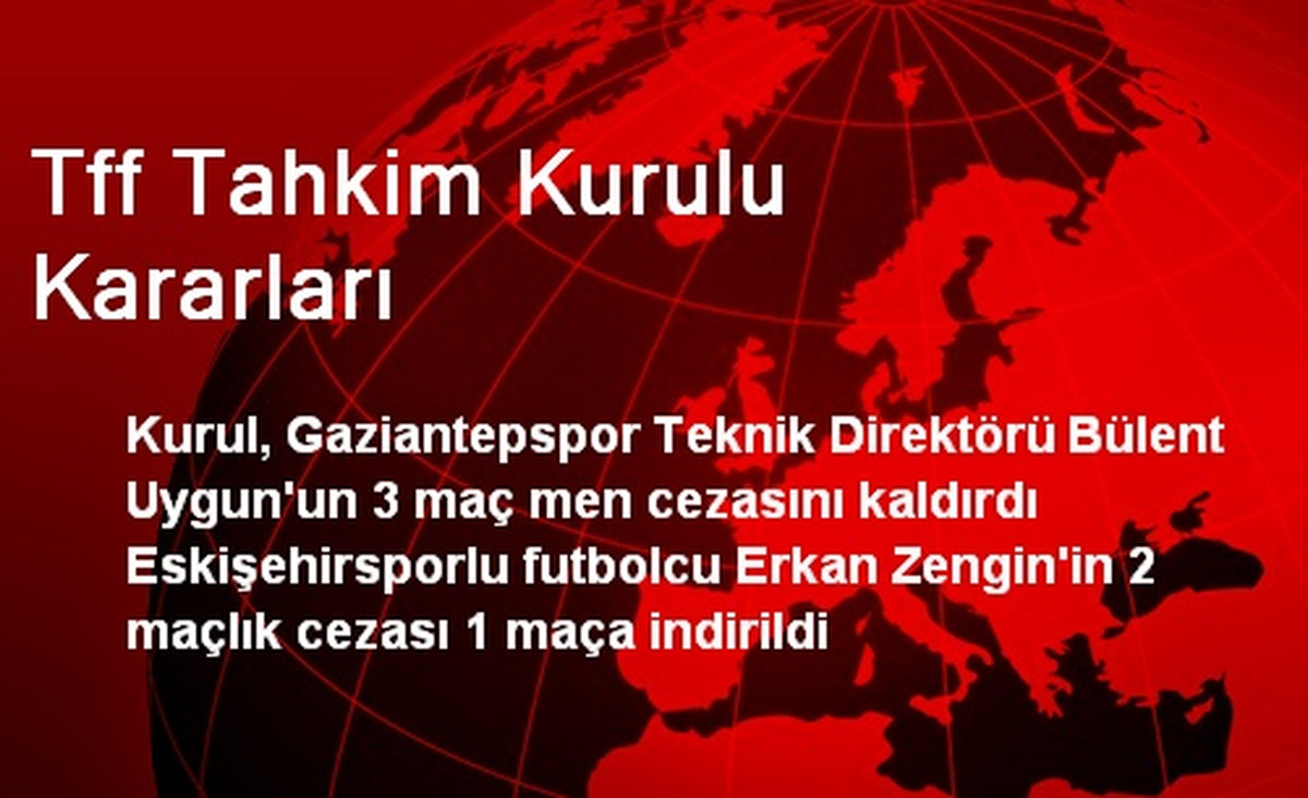 Tff Tahkim Kurulu Kararları
