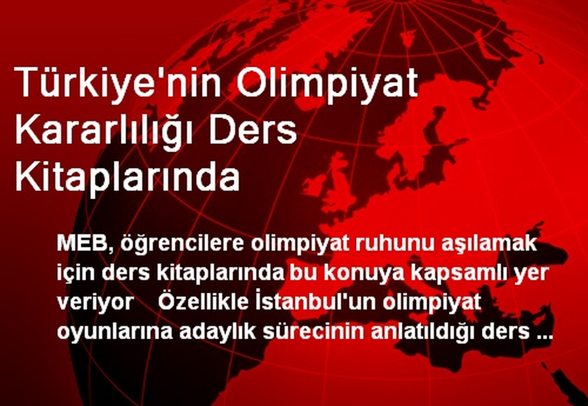 Türkiye\'nin Olimpiyat Kararlılığı Ders Kitaplarında