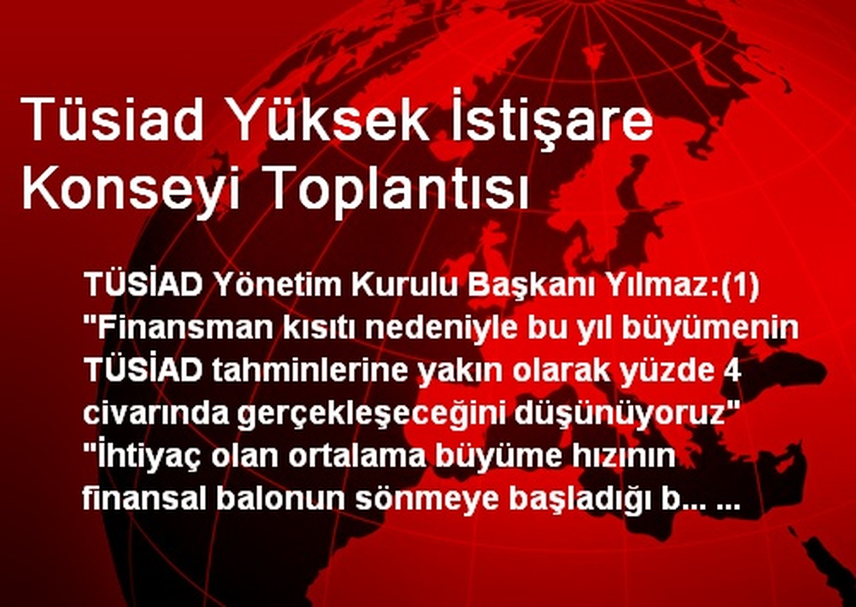 Tüsiad Yüksek İstişare Konseyi Toplantısı