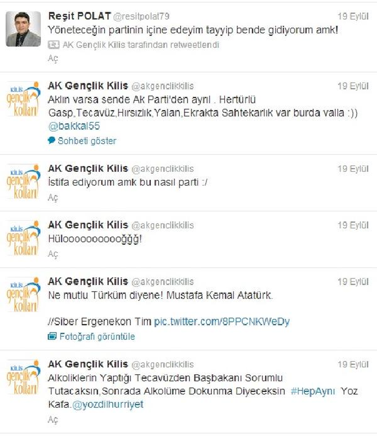 AK Parti Kilis Teşkilatının Twıtter Hesapları Hacklendi