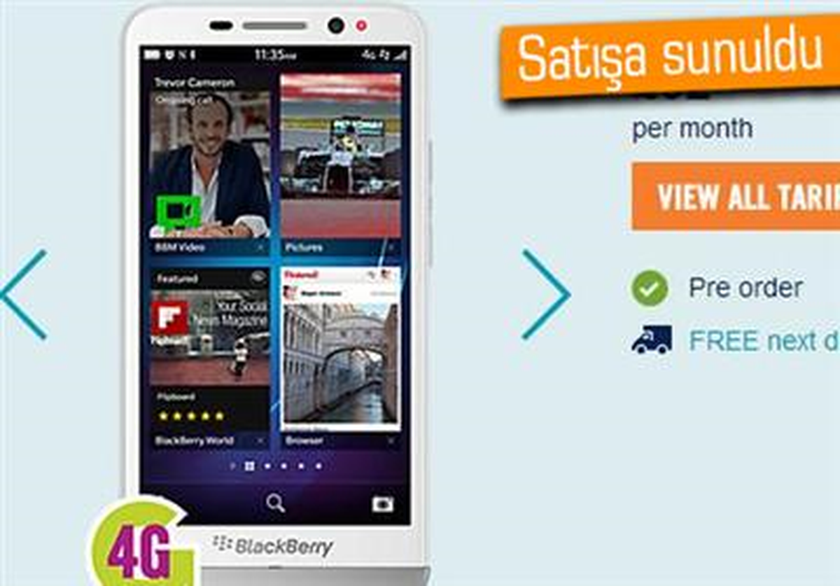 Blackberry Z30'un Ön Siparişleri İngiltere'de Başladı