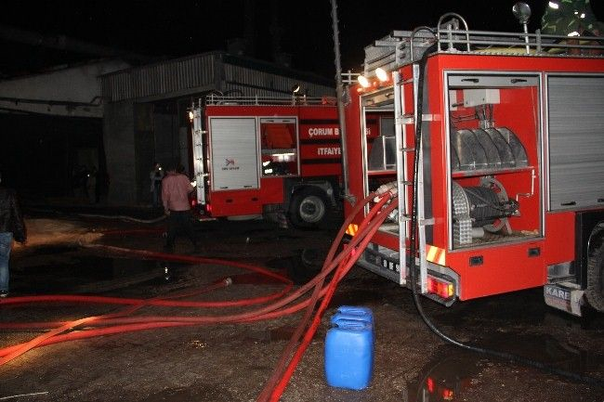 Çorum"Da Orman Ürünleri Fabrikasında Yangın