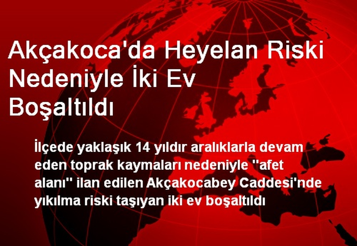 Akçakoca\'da Heyelan Riski Nedeniyle İki Ev Boşaltıldı