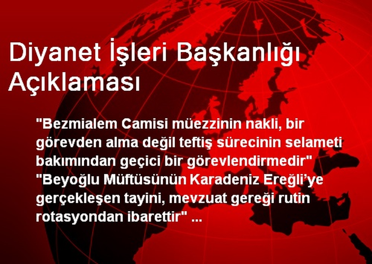 Diyanet İşleri Başkanlığı Açıklaması