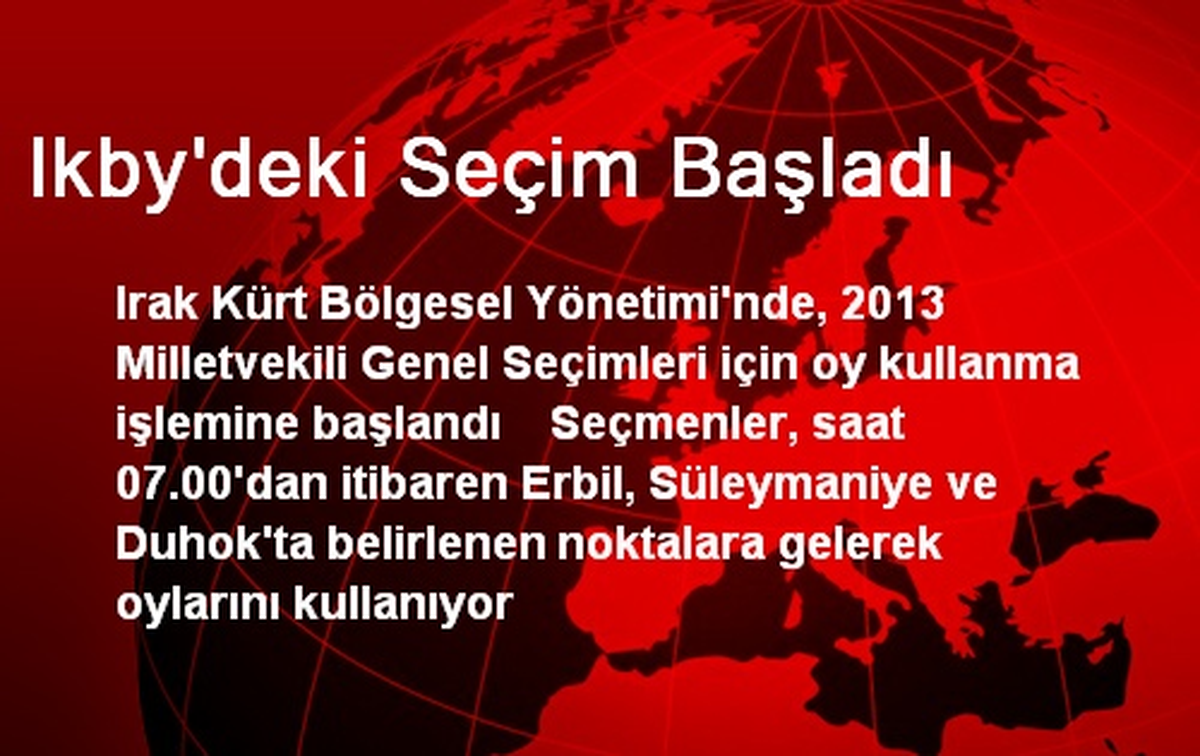 IKBY\'de Seçim Başladı