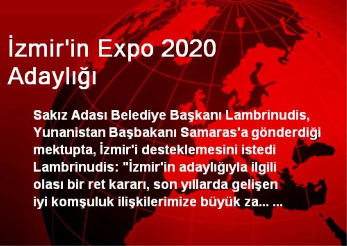 İzmir\'in Expo 2020 Adaylığı