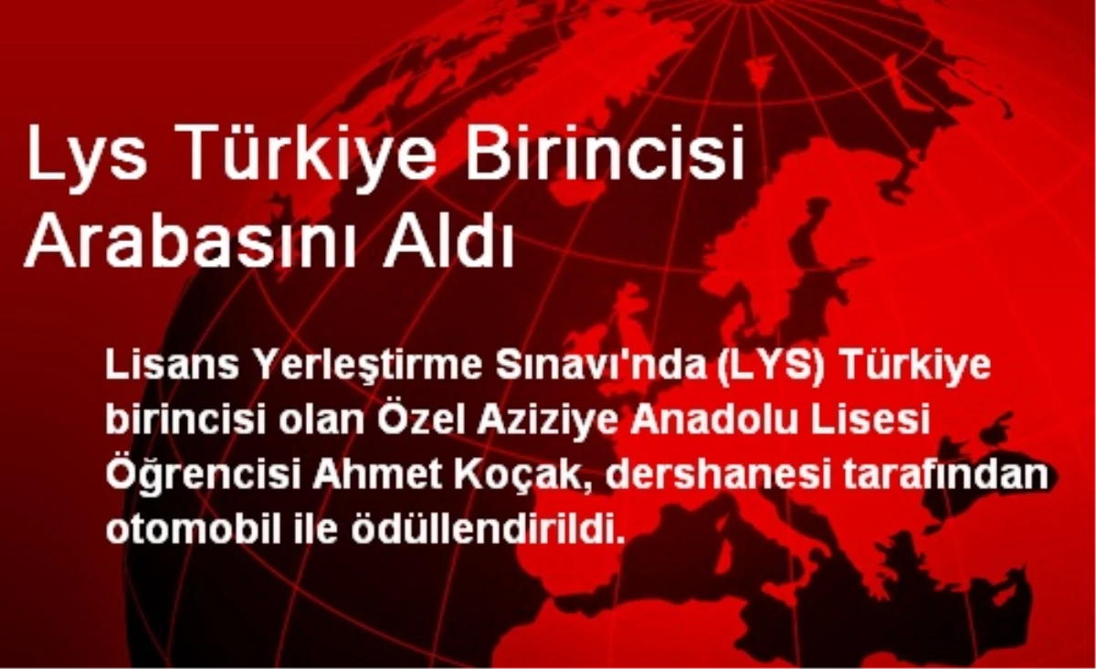 Lys Türkiye Birincisi Arabasını Aldı