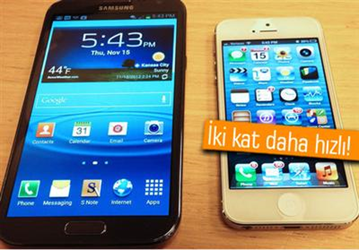 İphone 5\'in Dokunmatik Ekranı Tüm Android Telefondan Hızlı