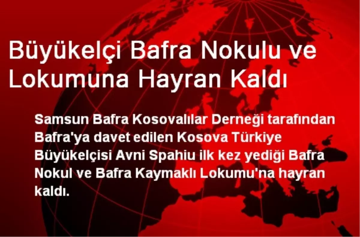 Büyükelçi Bafra Nokulu ve Lokumuna Hayran Kaldı