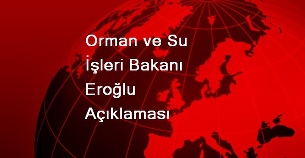 Orman ve Su İşleri Bakanı Eroğlu Açıklaması