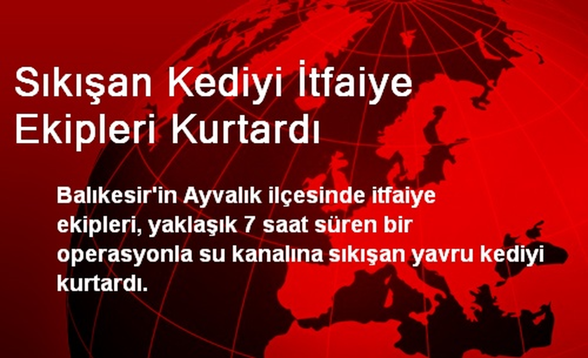 Sıkışan Kediyi İtfaiye Ekipleri Kurtardı
