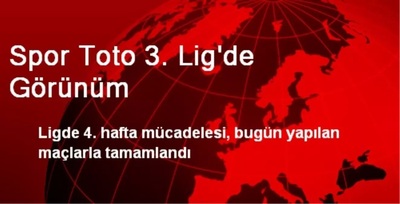 Spor Toto 3. Lig\'de Görünüm