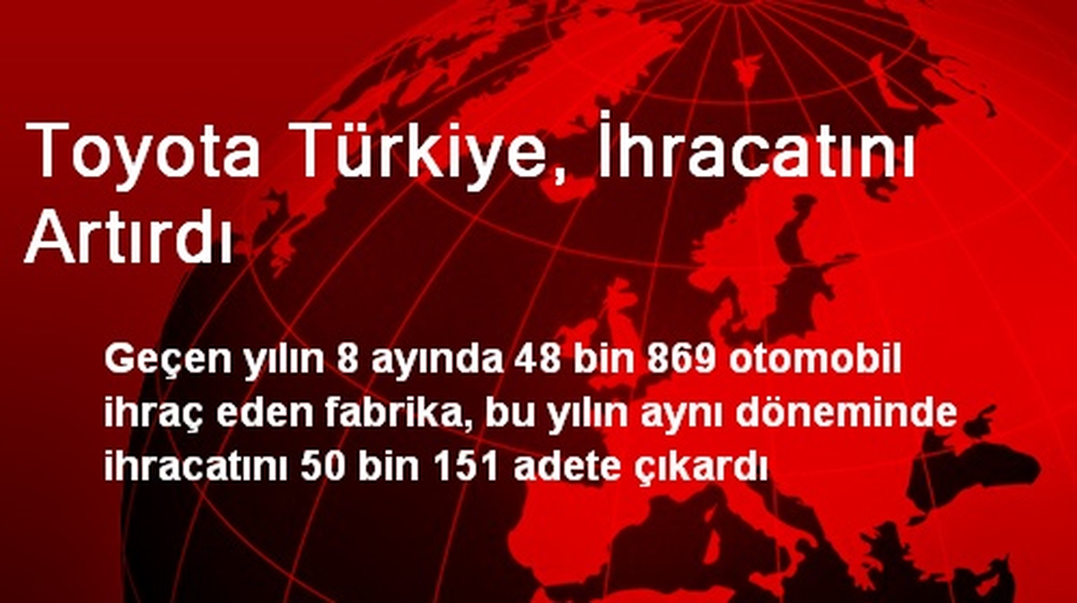 Toyota Türkiye, İhracatını Artırdı