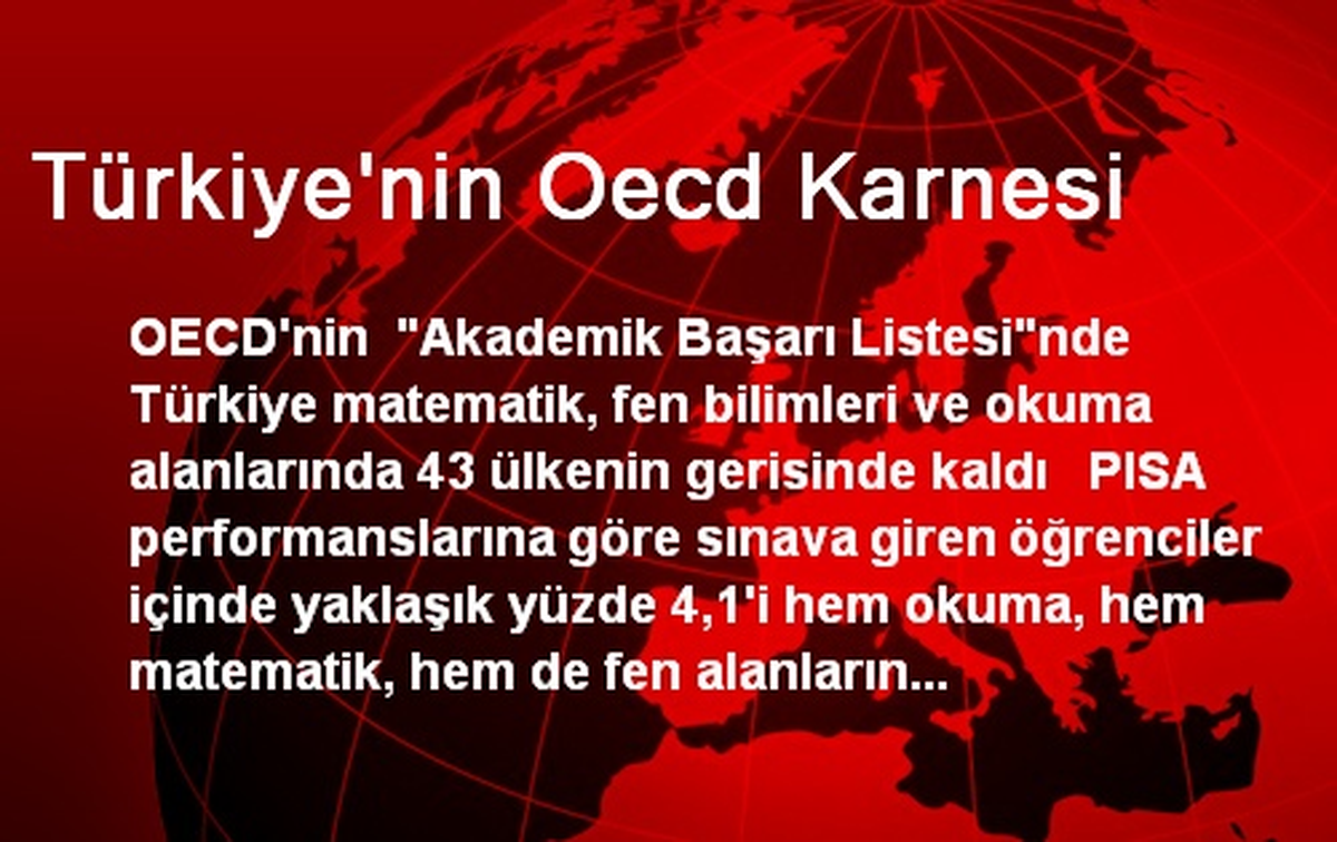 Türkiye\'nin Oecd Karnesi