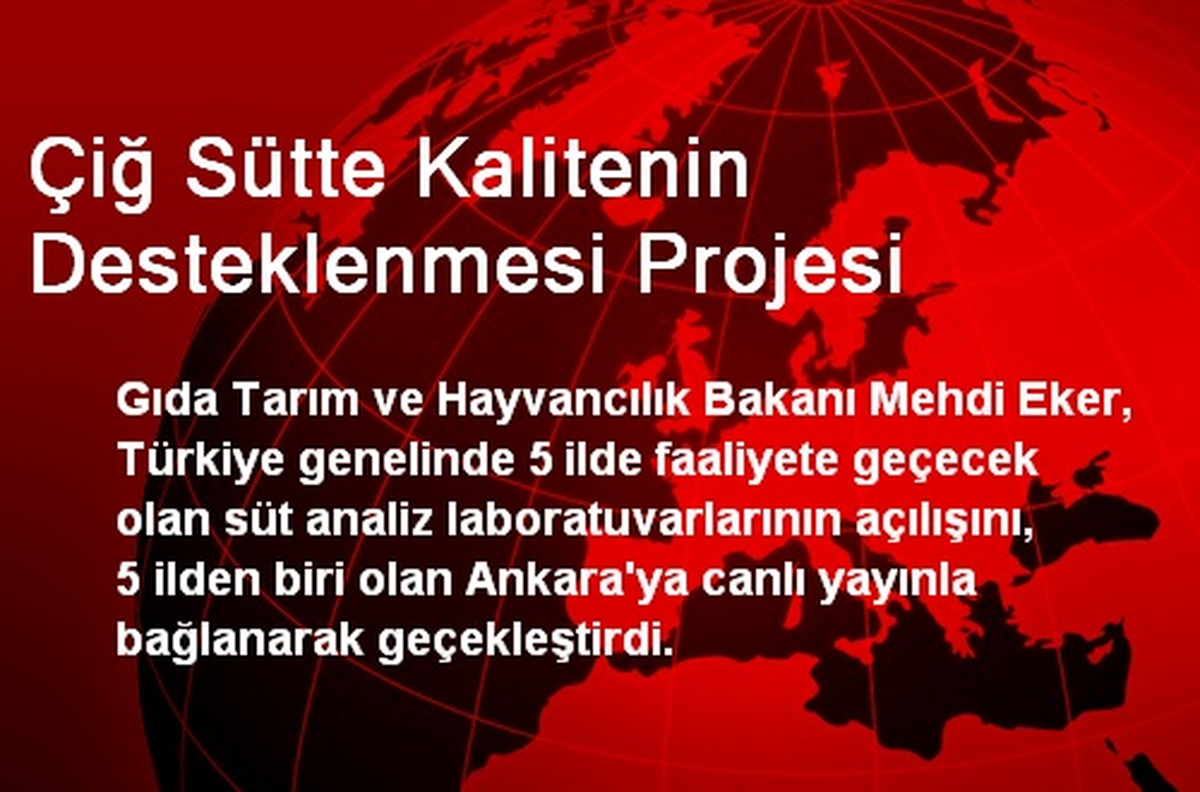 Çiğ Sütte Kalitenin Desteklenmesi Projesi