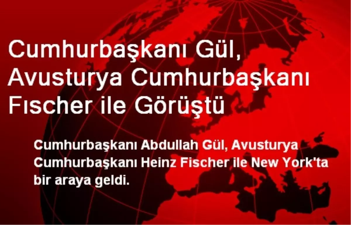 Cumhurbaşkanı Gül, Avusturya Cumhurbaşkanı Fıscher ile Görüştü