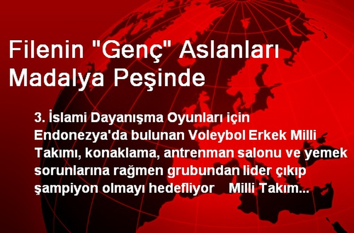 Filenin "Genç" Aslanları Madalya Peşinde