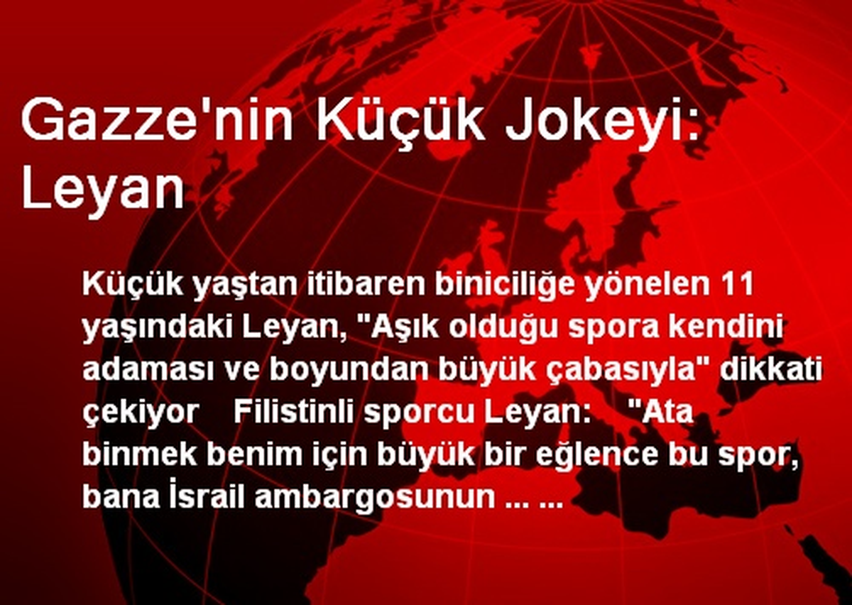 Gazze\'nin Küçük Jokeyi: Leyan