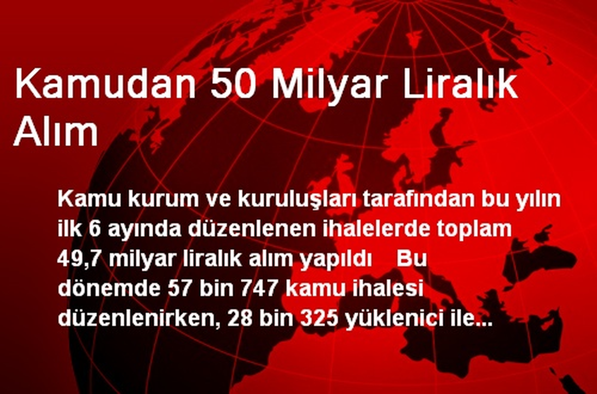 Kamudan 50 Milyar Liralık Alım