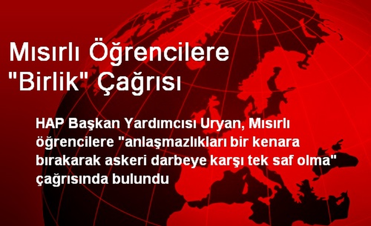 Mısırlı Öğrencilere "Birlik" Çağrısı