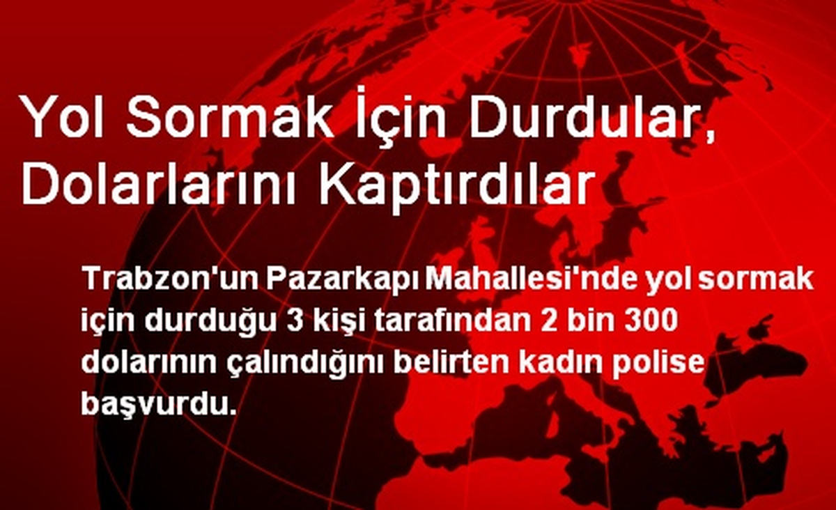 Yol Sormak İçin Durdular, Dolarlarını Kaptırdılar