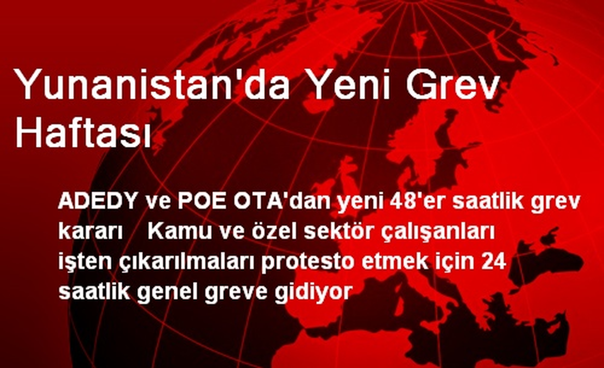 Yunanistan\'da Yeni Grev Haftası