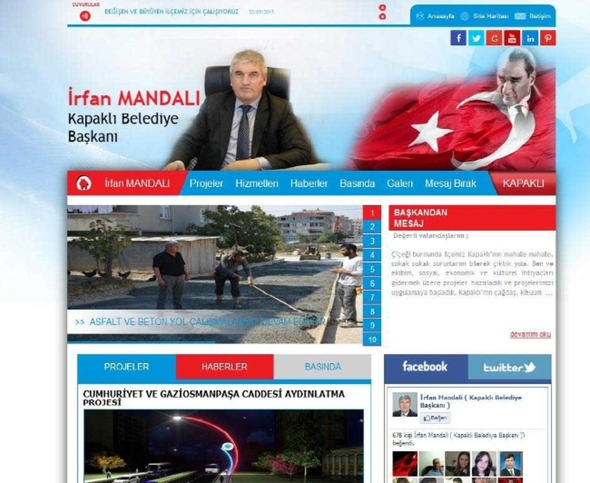 Başkan Mandalı Kendine İnternet Sitesi Açtı
