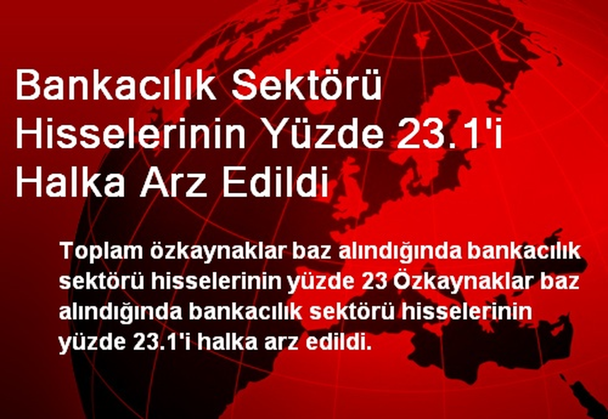 Bankacılık Sektörü Hisselerinin Yüzde 23.1\'i Halka Arz Edildi