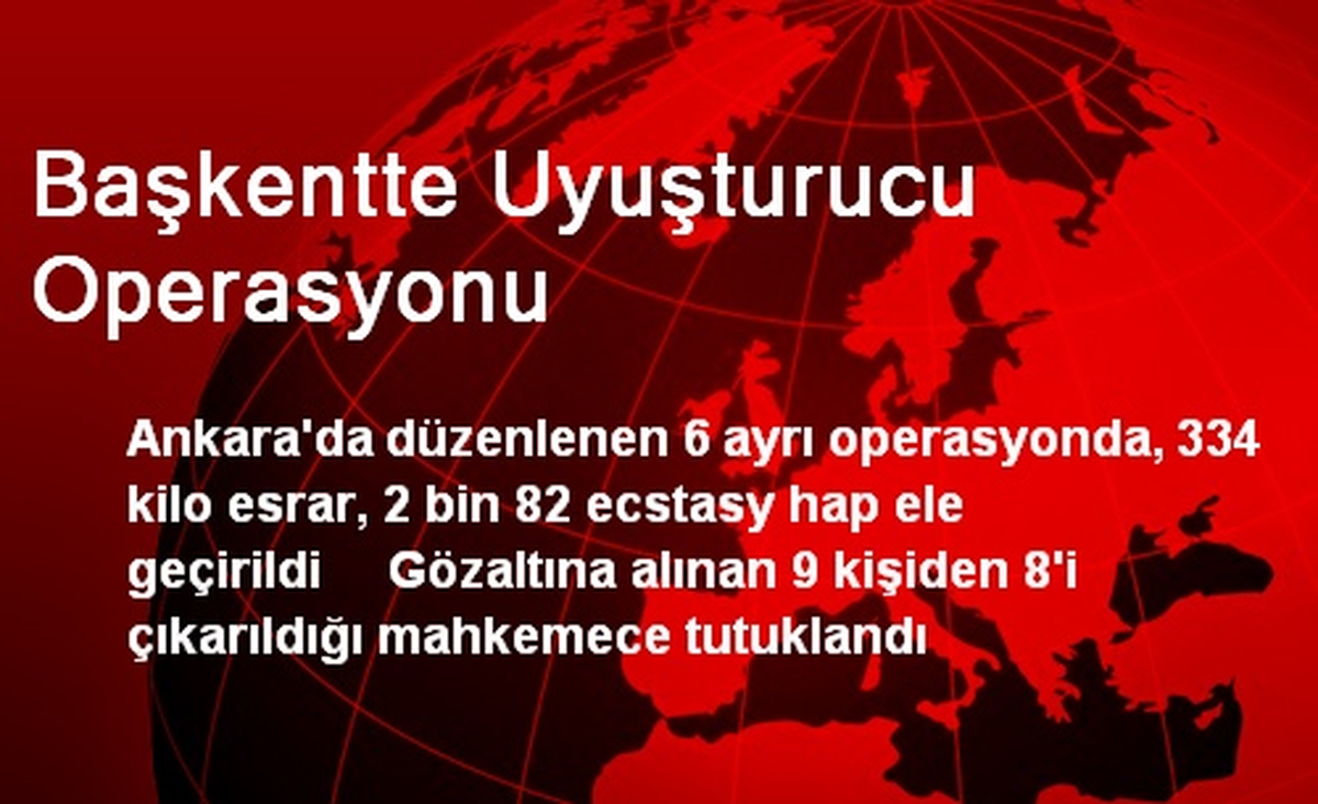 Başkentte Uyuşturucu Operasyonu: 9 Gözaltı