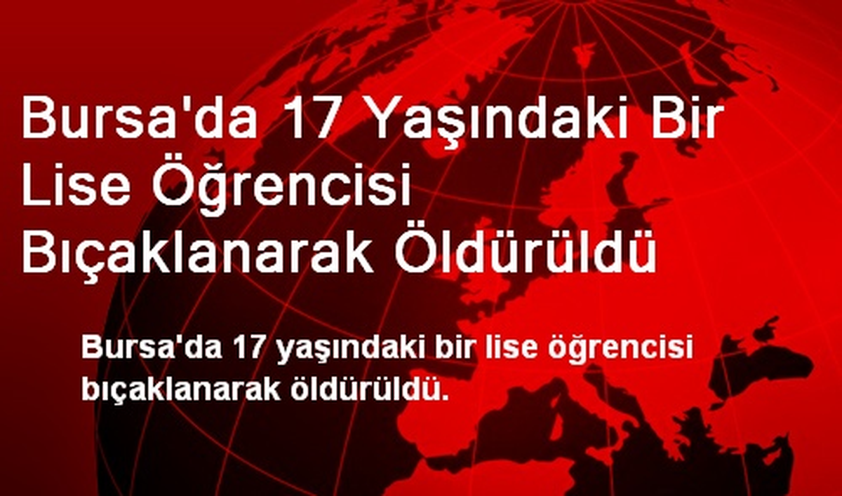 Bursa\'da 17 Yaşındaki Bir Lise Öğrencisi Bıçaklanarak Öldürüldü