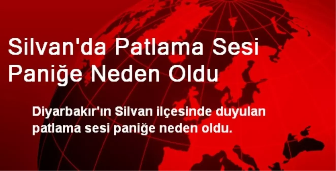 Silvan\'da Patlama Sesi Paniğe Neden Oldu