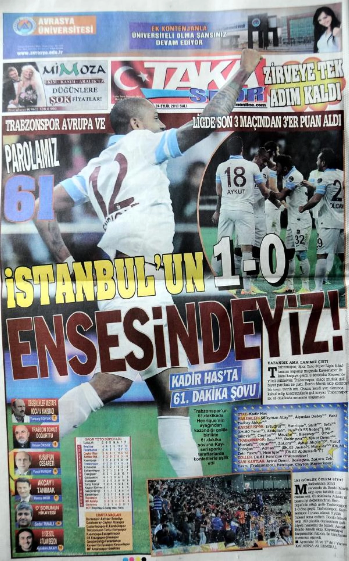 Trabzonspor: "Kazanmak İçin Gerekeni Yaptık"