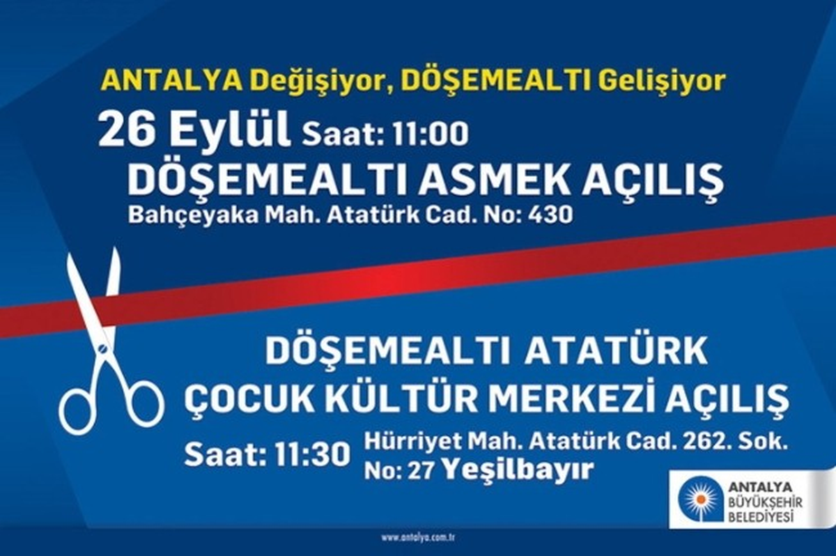 Büyükşehir Döşemealtı\'nda Asmek ve Çocuk Kültür Merkezi Açıyor